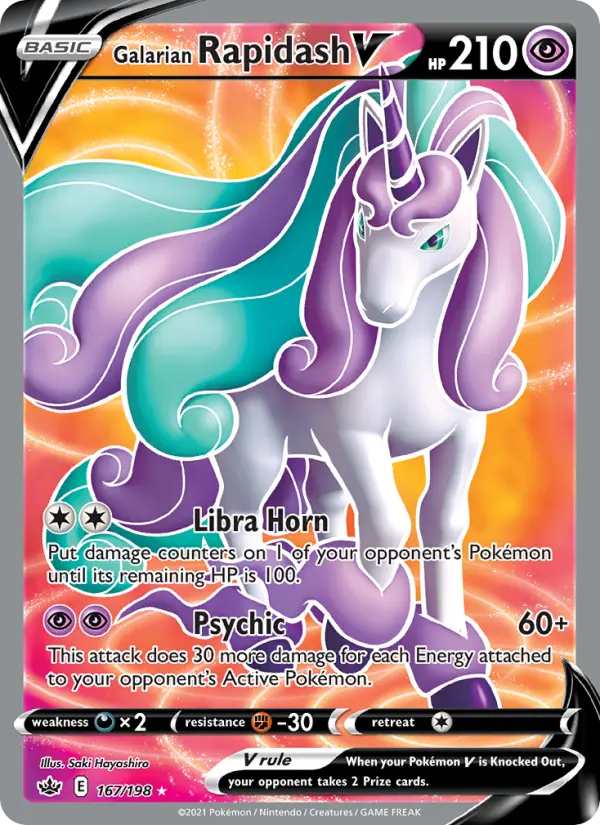 Galarian Rapidash V 167 card from Chilling Reign