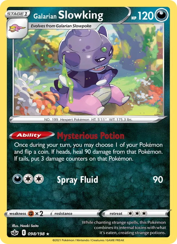 Galarian Slowking 98 — Chilling Reign 98, Holofoil finish