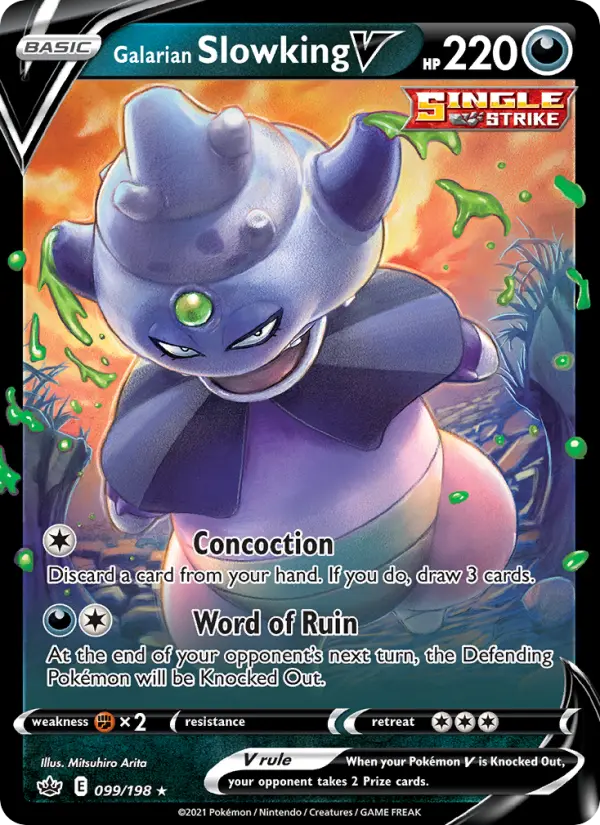 Galarian Slowking V 99 card from Chilling Reign