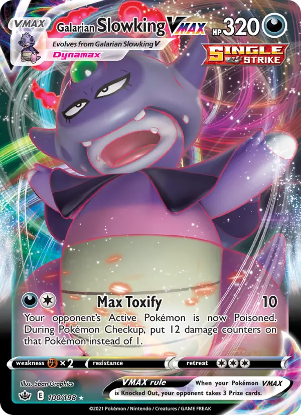 Galarian Slowking VMAX 100 — Chilling Reign 100, Holofoil finish