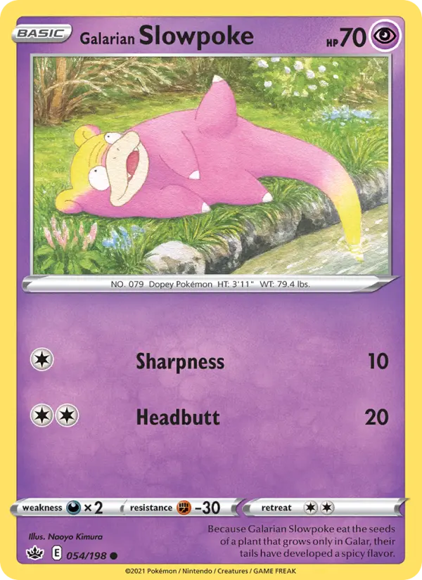 Galarian Slowpoke 54 card from Chilling Reign