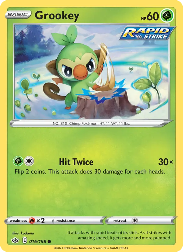 Grookey 16 card from Chilling Reign