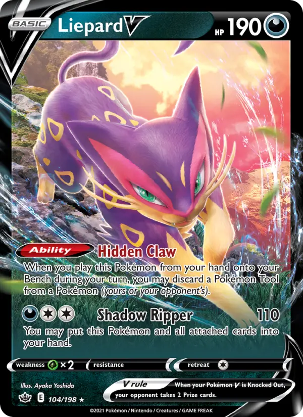 Liepard V 104 — Chilling Reign 104, Holofoil finish