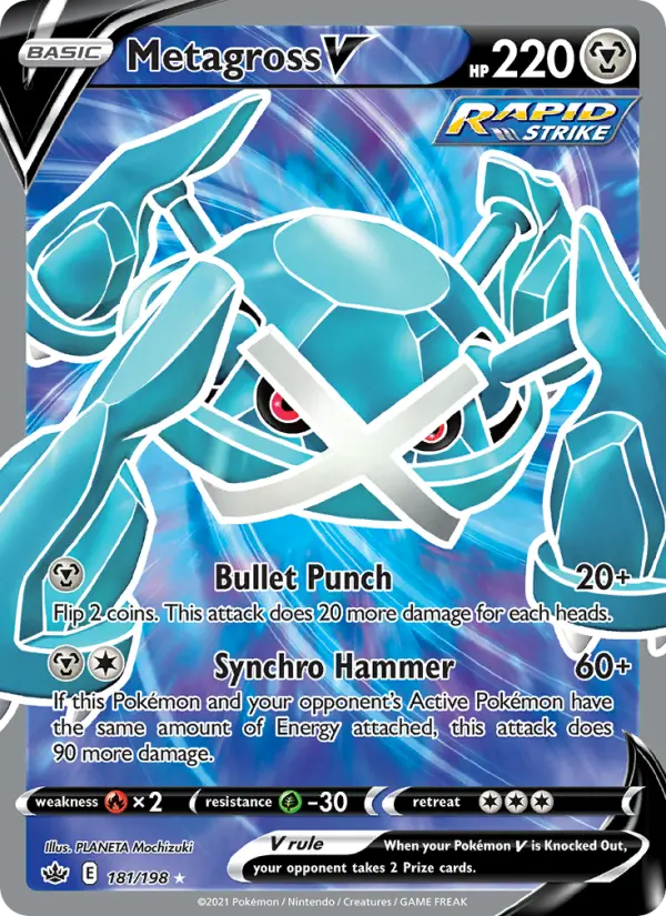 Metagross V 181 card from Chilling Reign