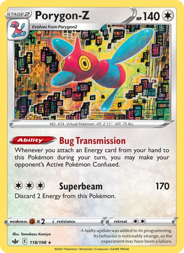 Porygon-Z 118 card from Chilling Reign