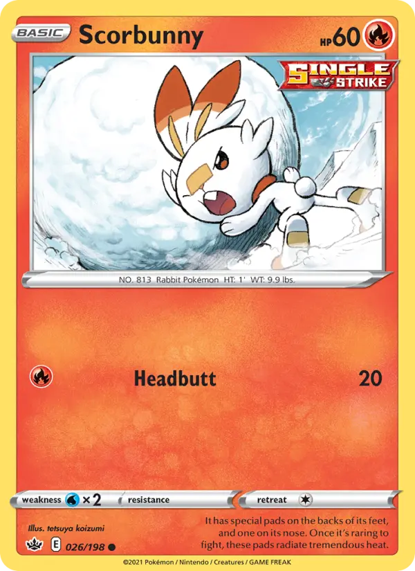 Scorbunny 26 card from Chilling Reign