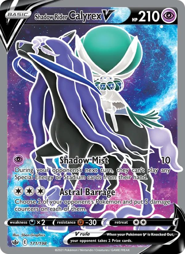 Shadow Rider Calyrex V 171 — Chilling Reign 171, Holofoil finish