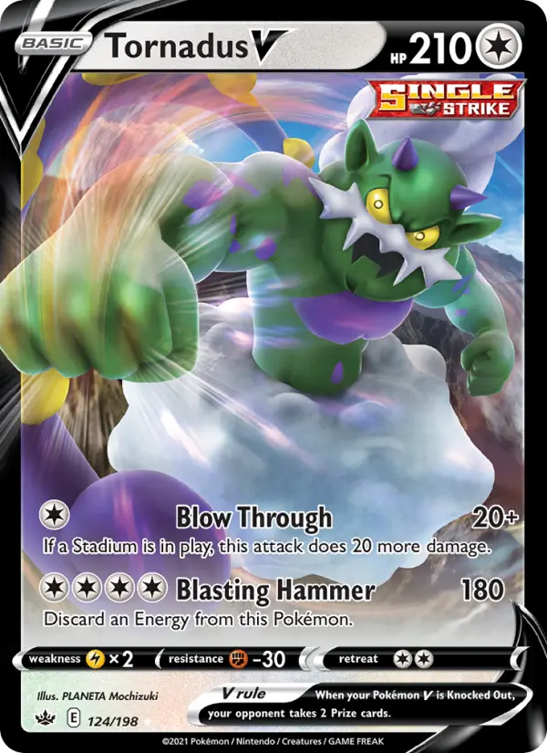 Tornadus V 124 card from Chilling Reign