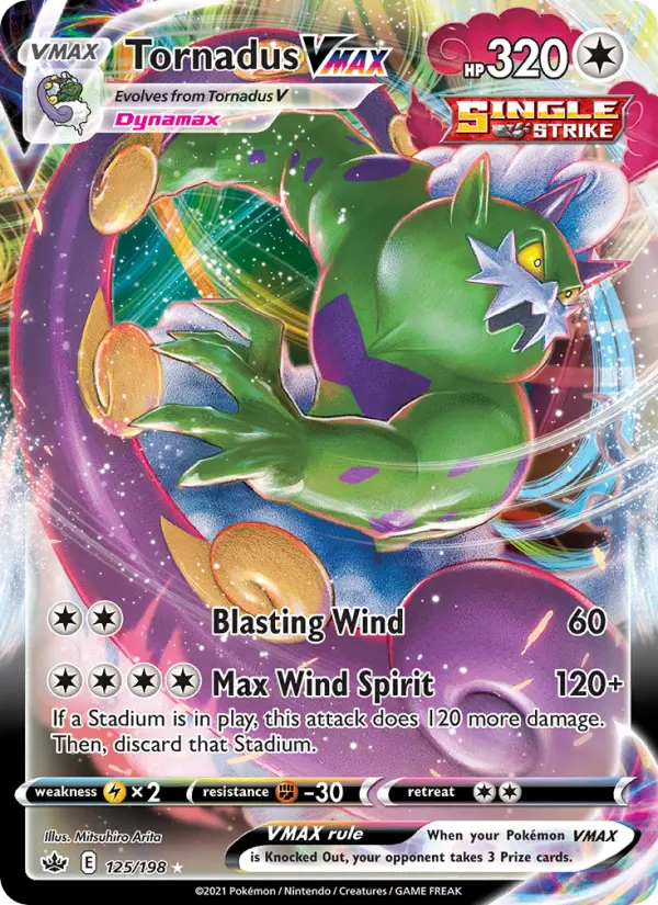 Tornadus VMAX 125 — Chilling Reign 125, Holofoil finish
