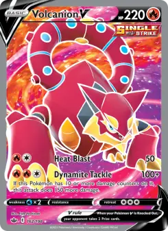 Volcanion V 162 — shown as an example of the Reverse Holofoil finish