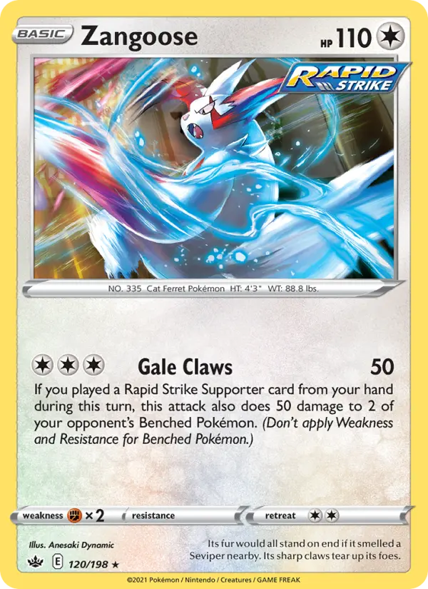 Zangoose 120 card from Chilling Reign