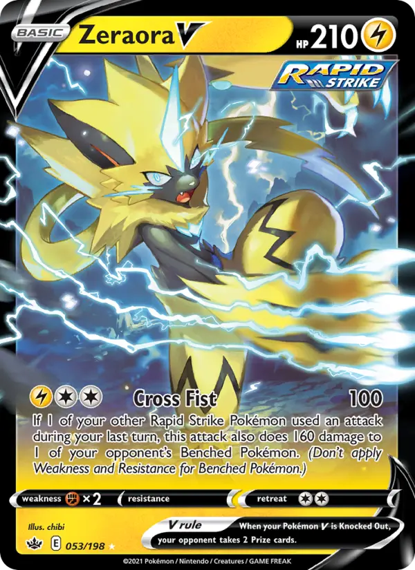 Zeraora V 53 — Chilling Reign 53, Holofoil finish