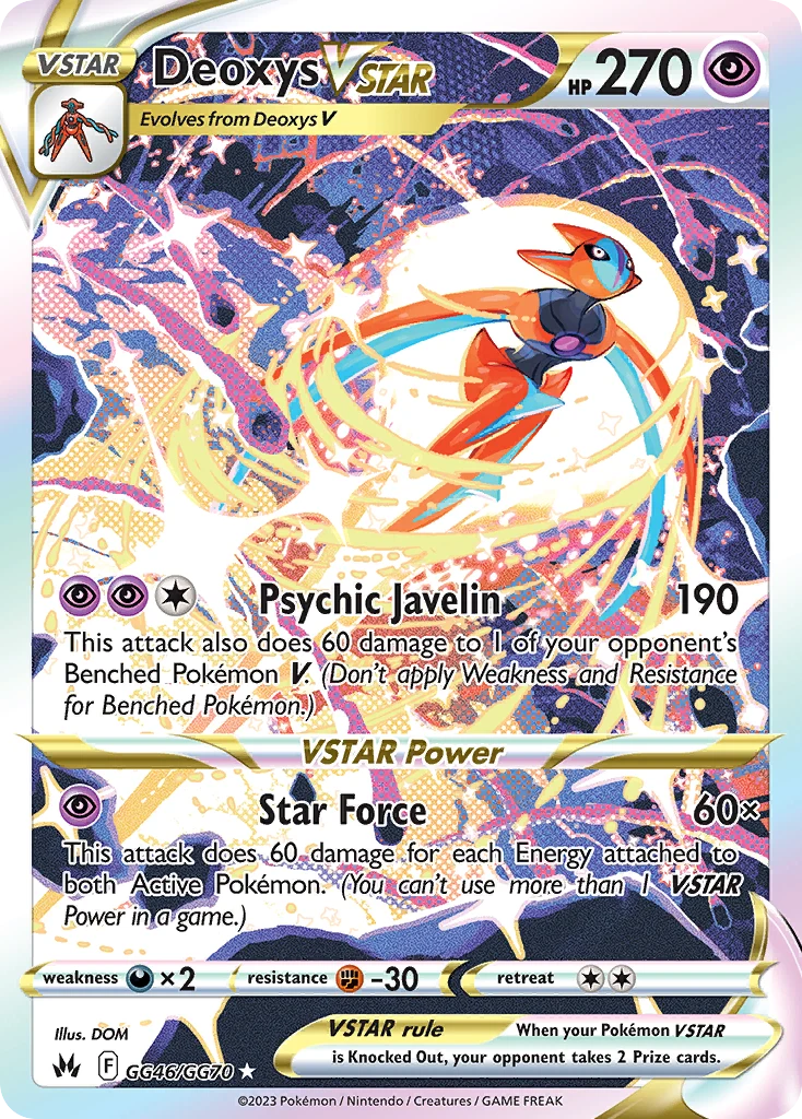 Deoxys VSTAR GG46 card from Crown Zenith Galarian Gallery