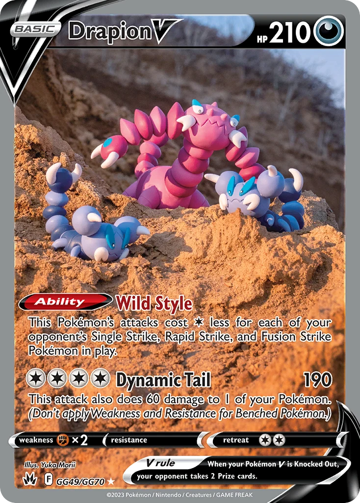 Drapion V GG49 card from Crown Zenith Galarian Gallery