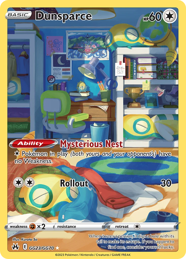 Dunsparce GG23 — Crown Zenith Galarian Gallery GG23, Holofoil finish