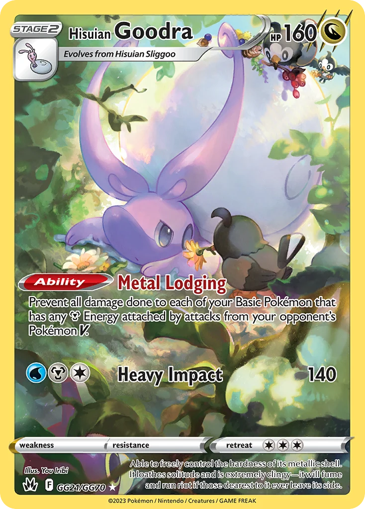 Hisuian Goodra GG21 card from Crown Zenith Galarian Gallery