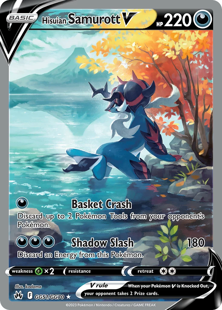 Hisuian Samurott V GG51 — Crown Zenith Galarian Gallery GG51, Holofoil finish