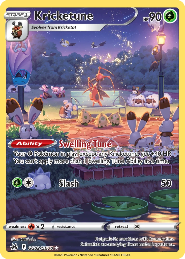 Kricketune GG02 — Crown Zenith Galarian Gallery GG02, Holofoil finish