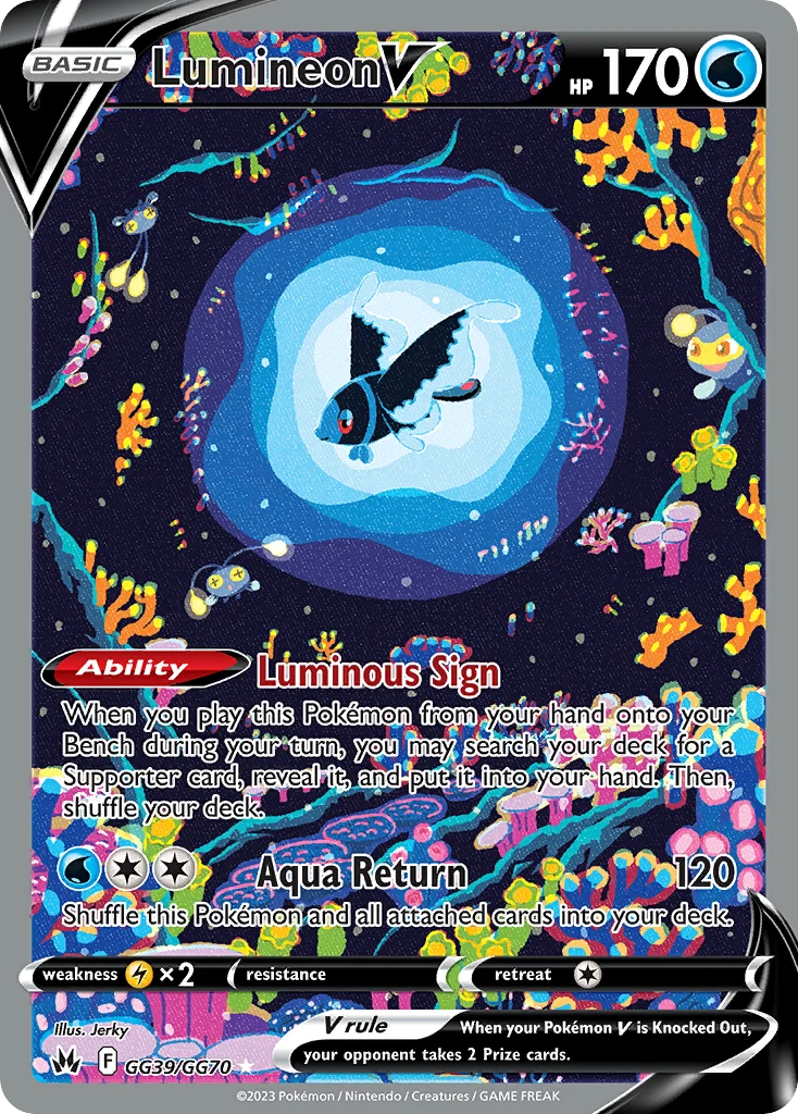 Lumineon V GG39 card from Crown Zenith Galarian Gallery