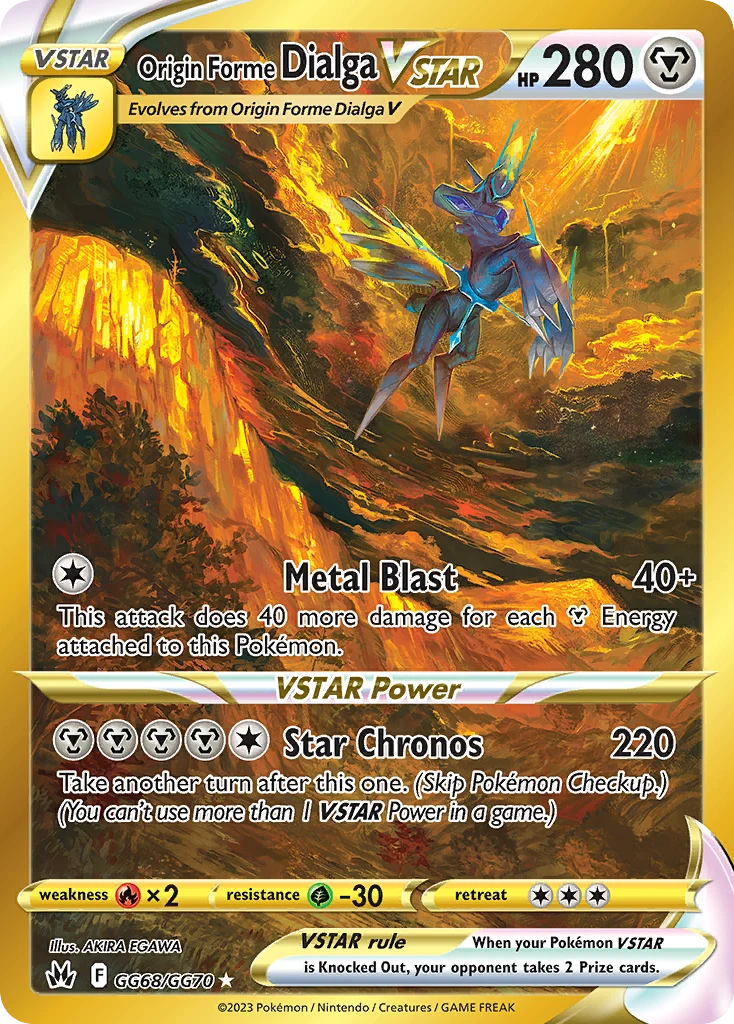 Origin Forme Dialga VSTAR GG68 card from Crown Zenith Galarian Gallery