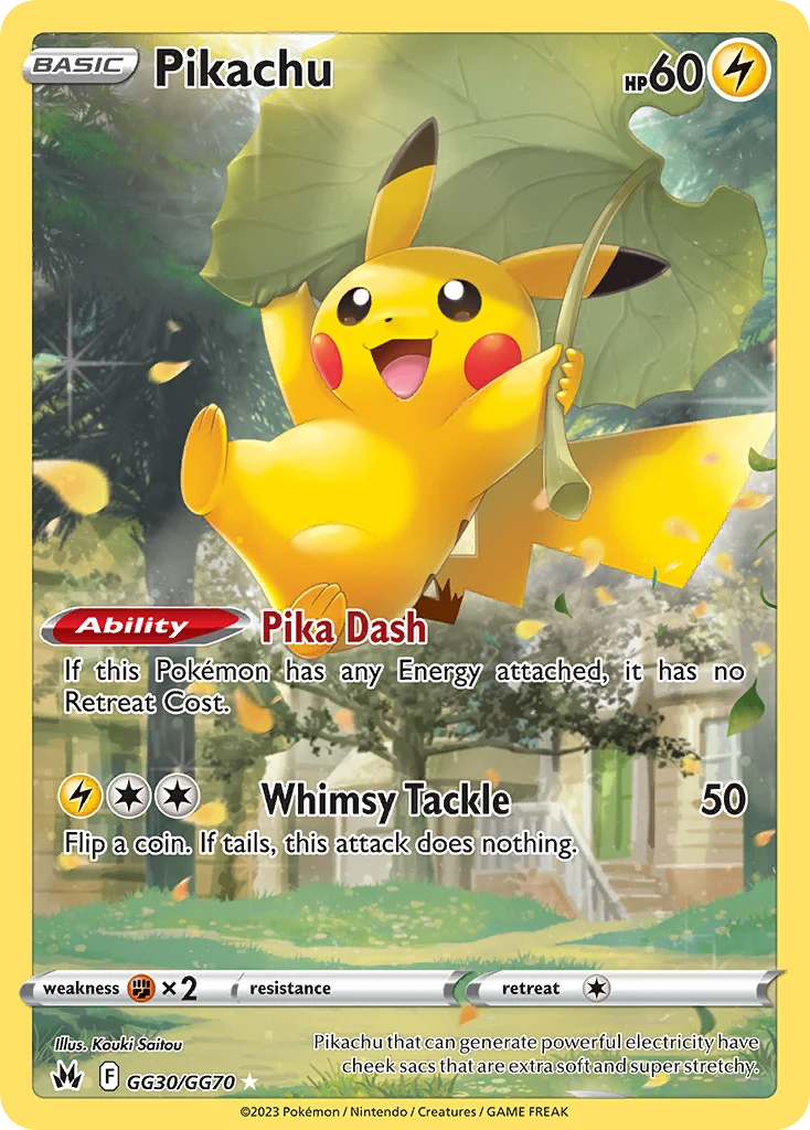 Pikachu GG30 card from Crown Zenith Galarian Gallery