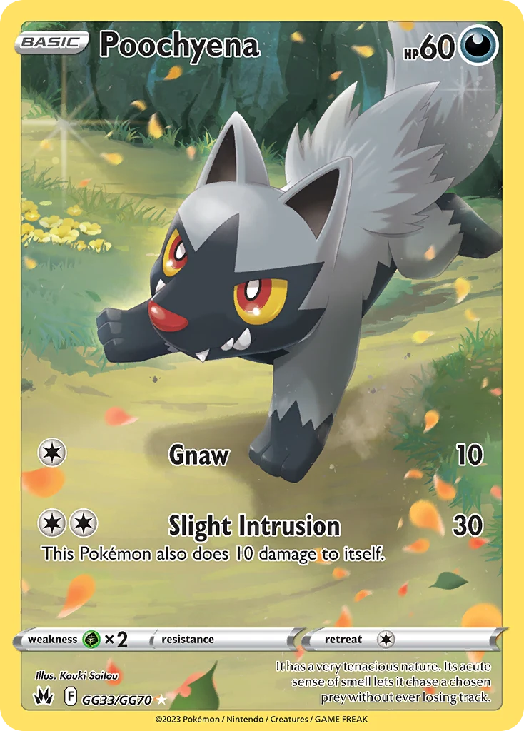 Poochyena GG33 card from Crown Zenith Galarian Gallery