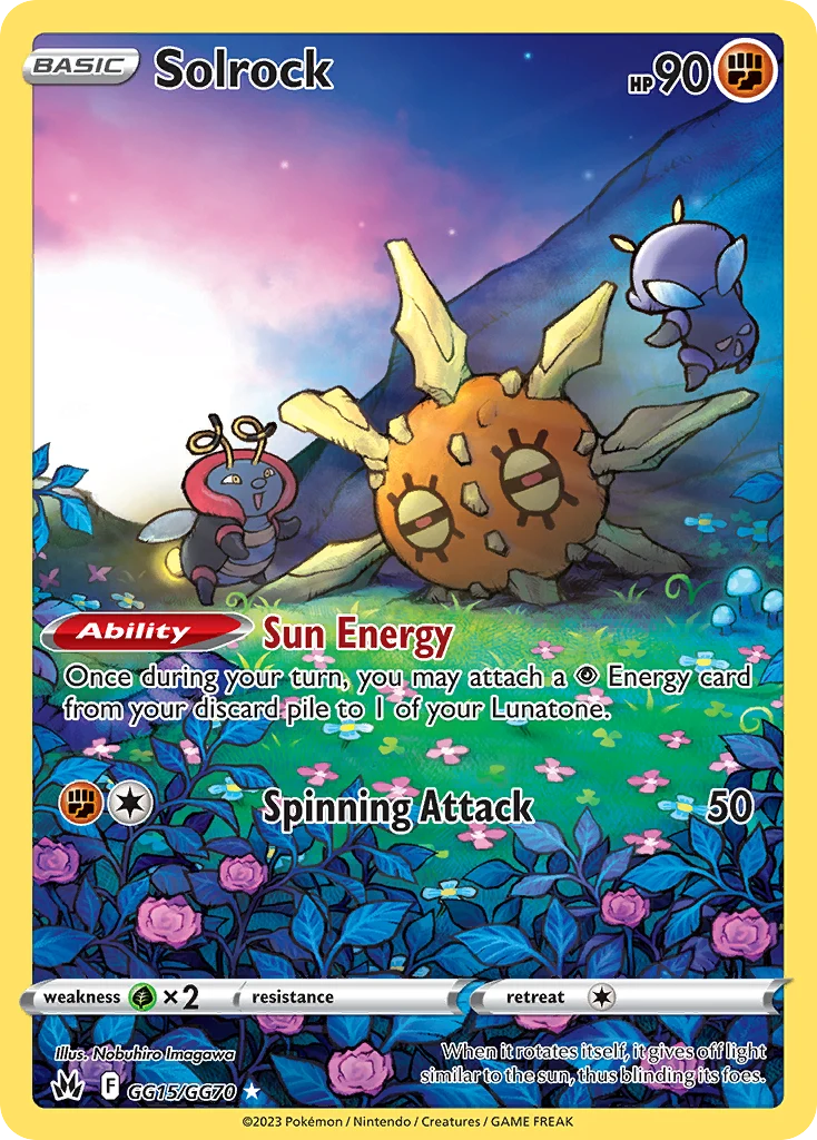 Solrock GG15 card from Crown Zenith Galarian Gallery