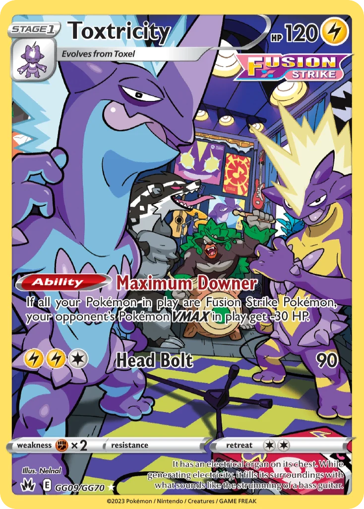 Toxtricity GG09 — Crown Zenith Galarian Gallery GG09, Holofoil finish
