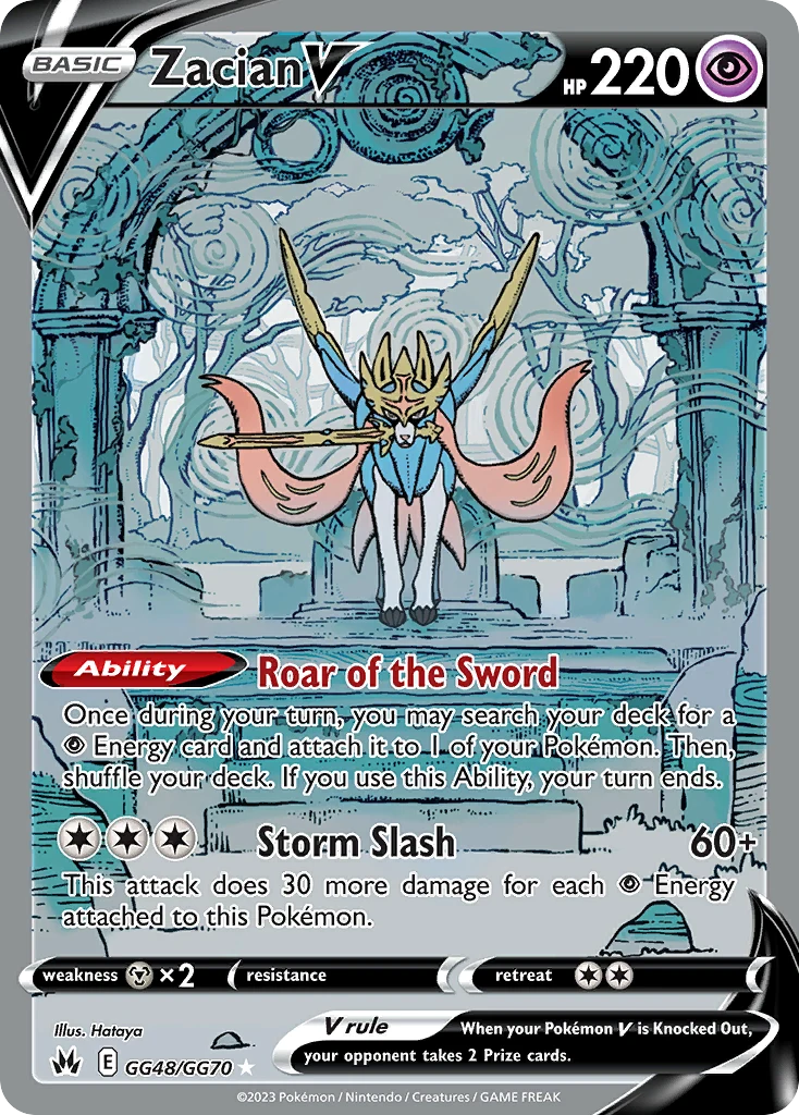 Zacian V GG48 card from Crown Zenith Galarian Gallery