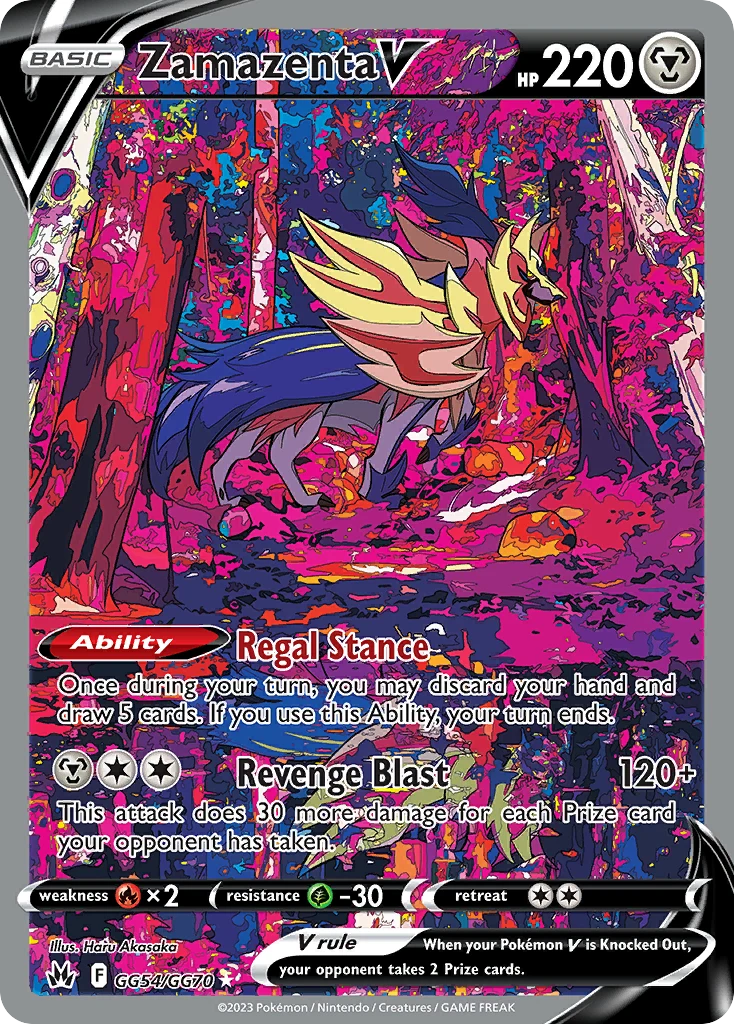 Zamazenta V GG54 — Crown Zenith Galarian Gallery GG54, Holofoil finish