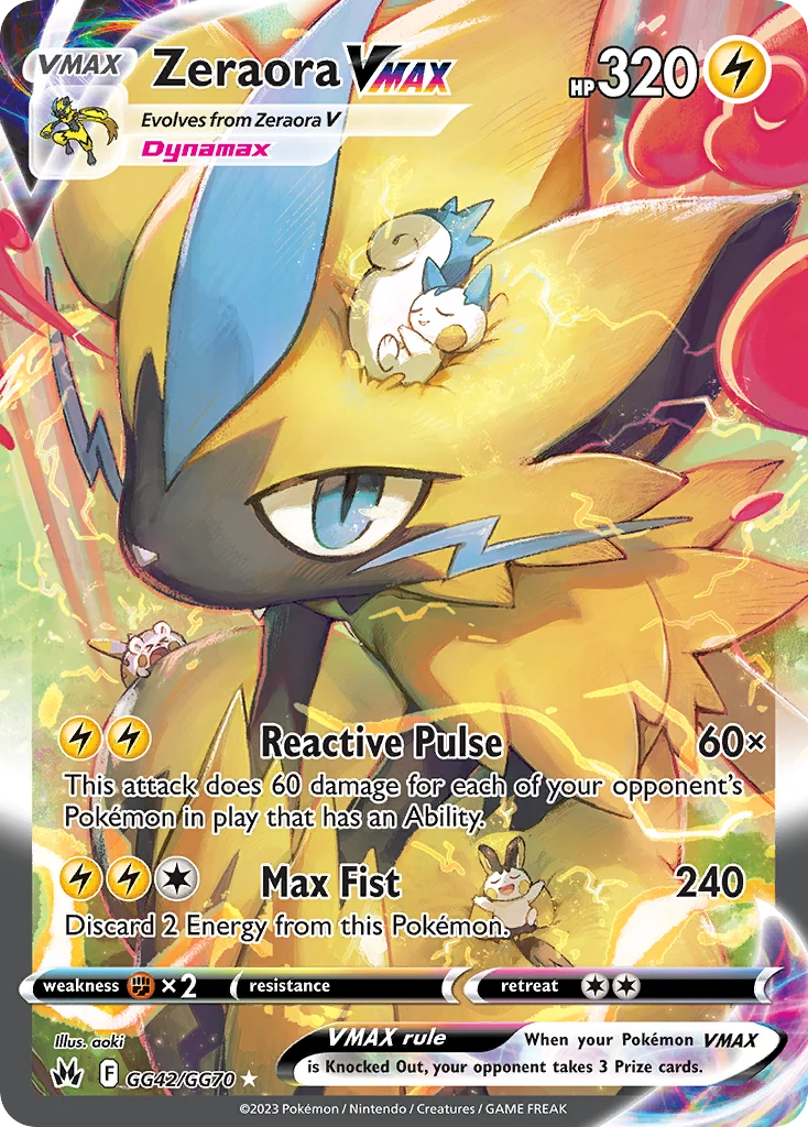 Zeraora VMAX GG42 — Crown Zenith Galarian Gallery GG42, Holofoil finish