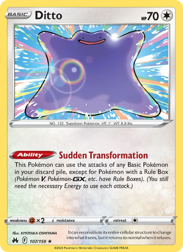 Ditto 107 card from Crown Zenith
