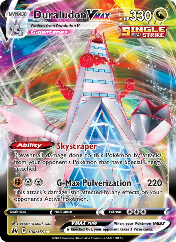Duraludon VMAX 104 card from Crown Zenith