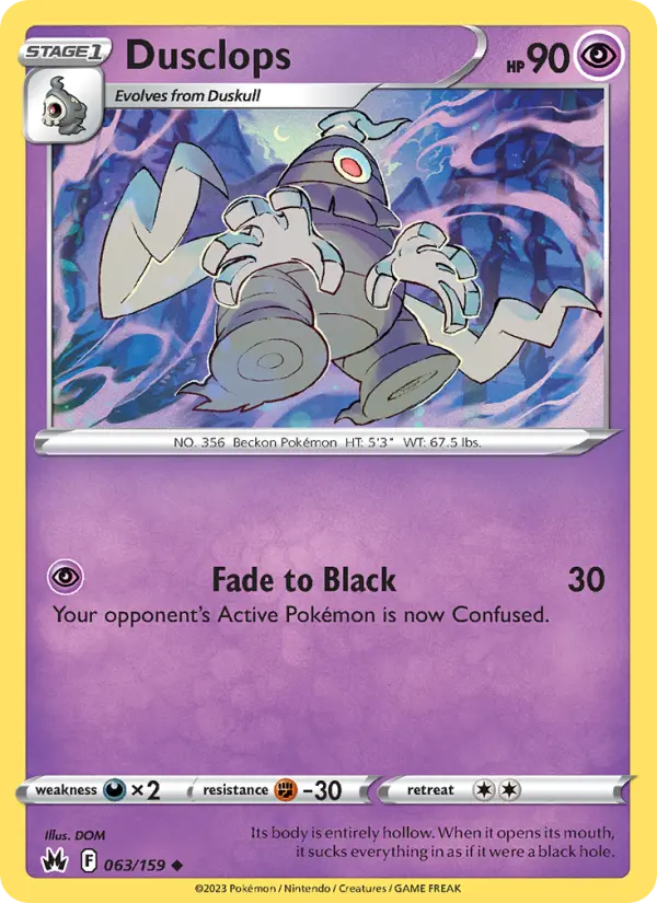Dusclops 63 card from Crown Zenith
