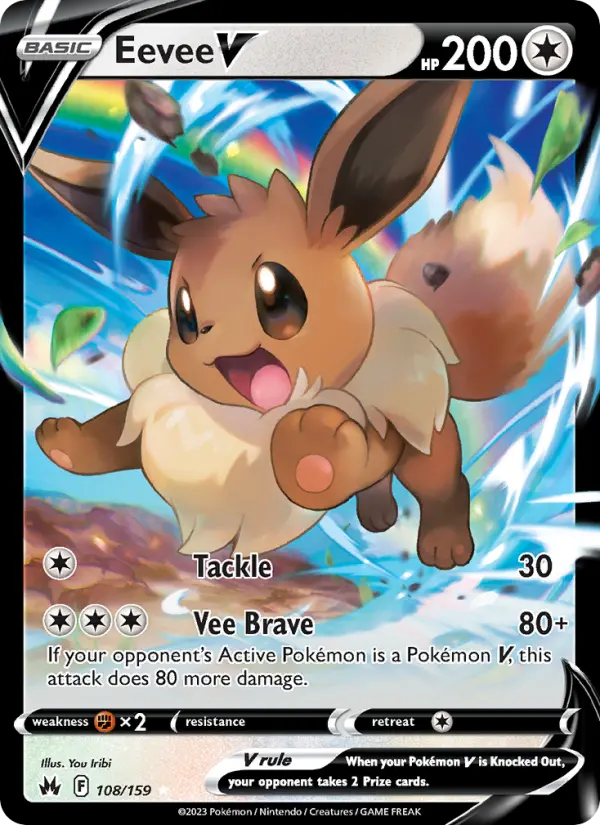 Eevee V 108 card from Crown Zenith