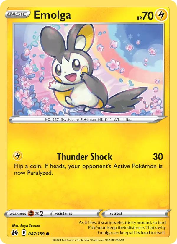 Emolga 47 card from Crown Zenith