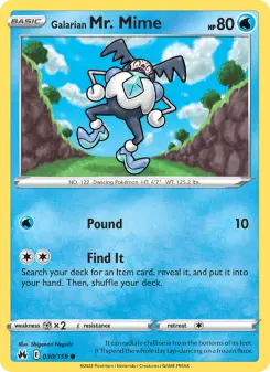 Galarian Mr. Mime 30 — Crown Zenith