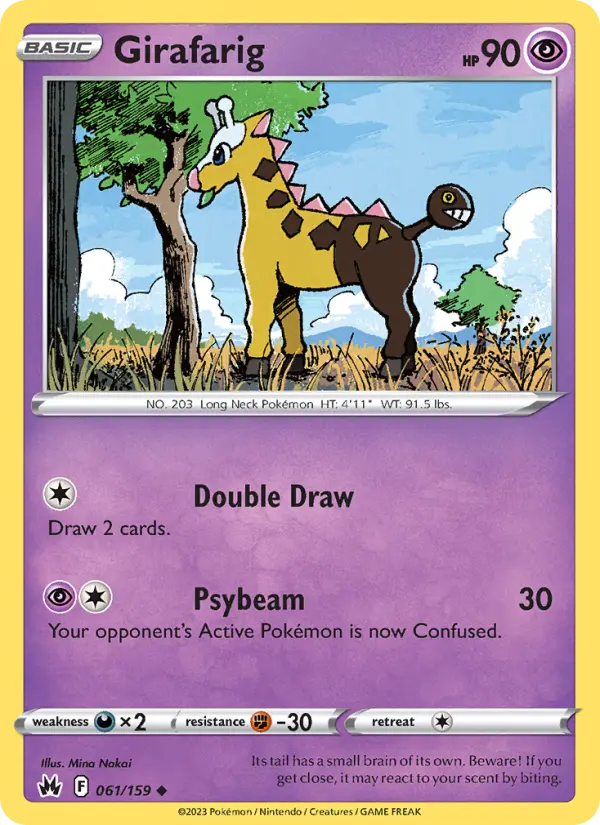 Girafarig 61 card from Crown Zenith