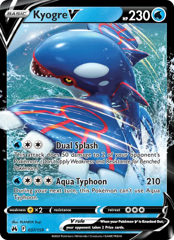 Kyogre V 37 card from Crown Zenith