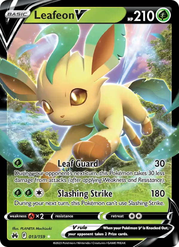 Leafeon V 13 card from Crown Zenith