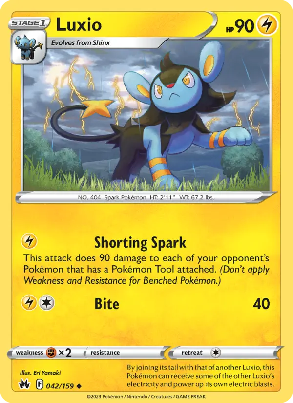 Luxio 42 card from Crown Zenith