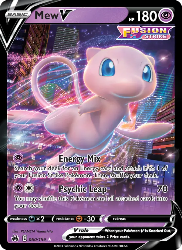 Mew V 60 card from Crown Zenith