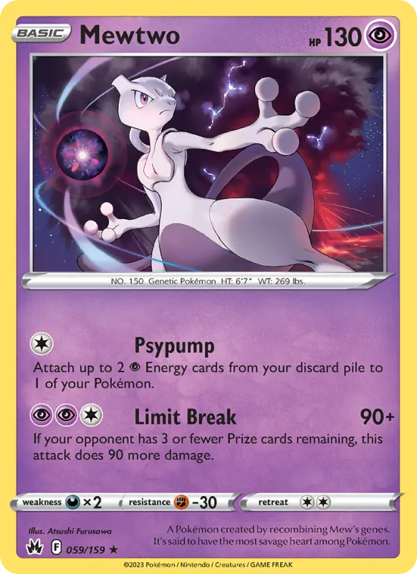 Mewtwo 59 card from Crown Zenith