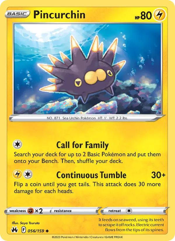 Pincurchin 56 card from Crown Zenith