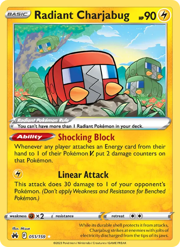 Radiant Charjabug 51 card from Crown Zenith