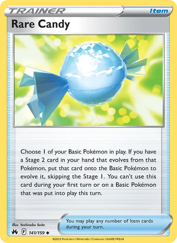Rare Candy 141 card from Crown Zenith