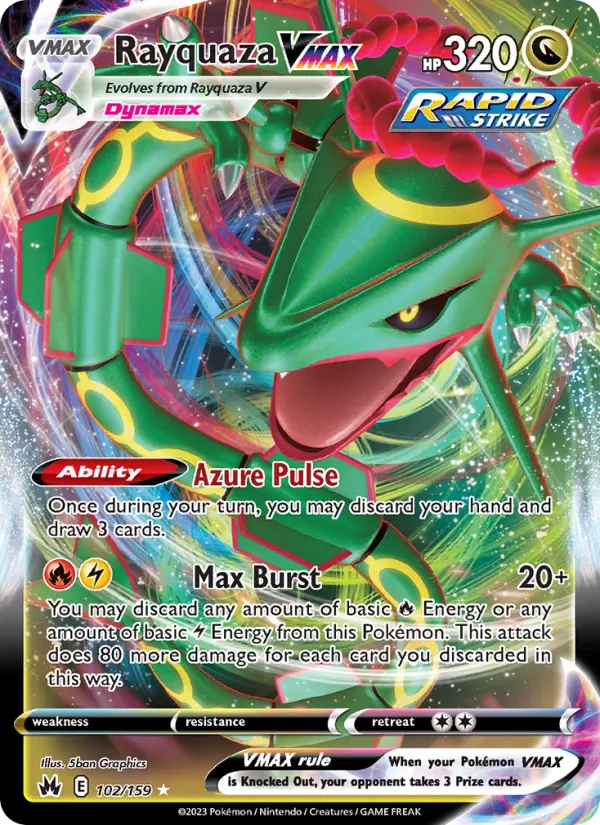 Rayquaza VMAX 102 card from Crown Zenith