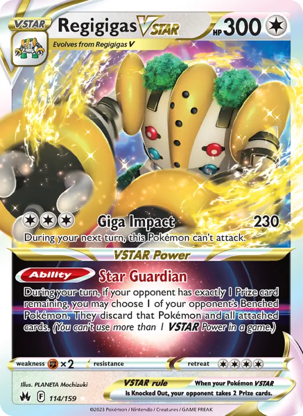 Regigigas VSTAR 114 card from Crown Zenith