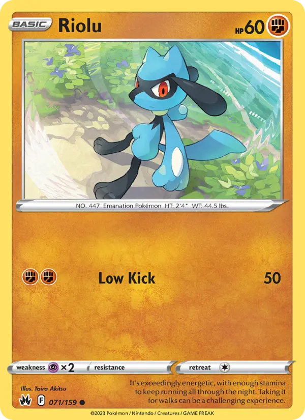 Riolu 71 card from Crown Zenith