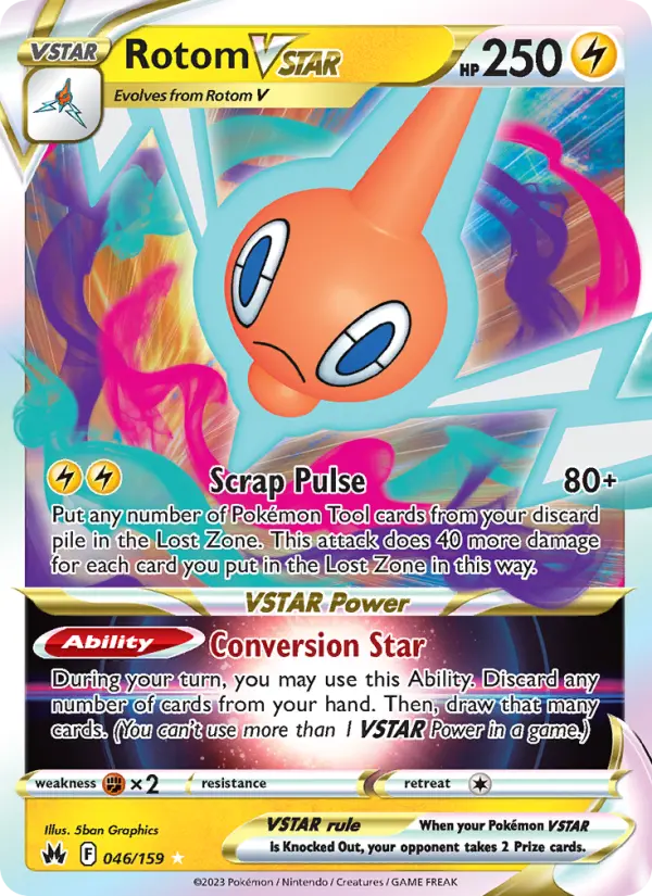 Rotom VSTAR 46 card from Crown Zenith